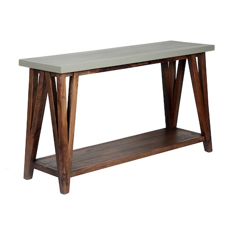 Brookside 52W Wood With Concrete-Coating Console/Media Table